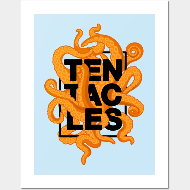 Tentacles – Pumpkin orange Wall Art by andrew_kelly_uk@yahoo.co.uk